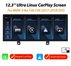 12.3'' Ultra CarPlay Android Auto Linux screen for BMW 3/4er F30~F36 NBT(13-16)EVO(17-18)