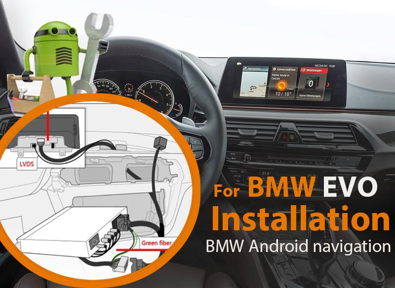 BMW EVO android navigation GPS screen installation retrofit guide