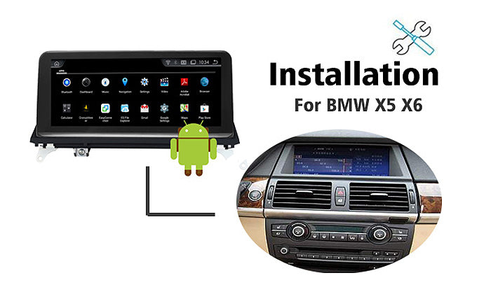 Installation for BMW X5 X6 E70 E71 Navigation GPS Android Screen replacement