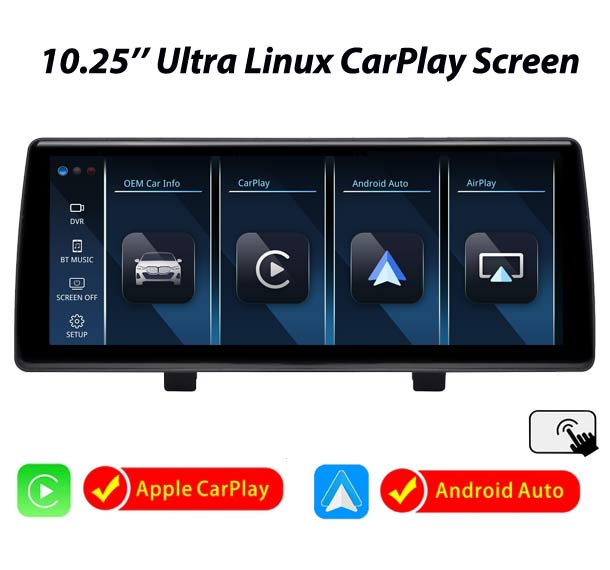 10.25'' Ultra-thin BMW Linux Touch Screen support Wireless CarPlay & Android Auto
