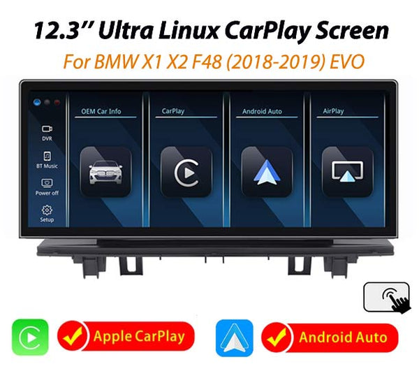 12.3'' Ultra CarPlay Android Auto Linux screen for BMW X1 F48 2016