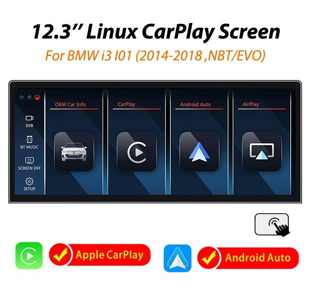 12.3'' Ultra CarPlay Android Auto Linux screen for BMW i3 I01 2014-2018 ...