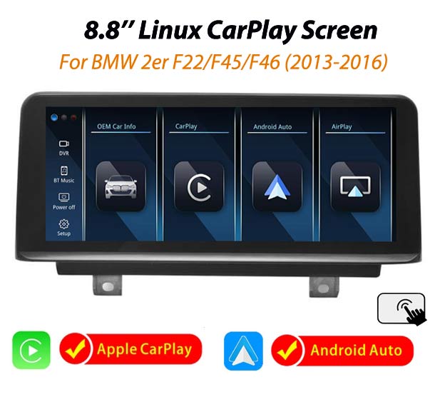 8.8 '' BMW 2 Series F45 F46 MPV 2013-2019 NBT EVO Linux Screen CarPlay Android Auto