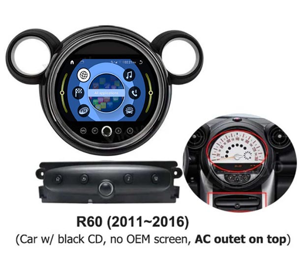 Mini R56 Map Pack 9'' BMW Mini Cooper Countryman R56 R60 Android GPS navigation Carplay ...