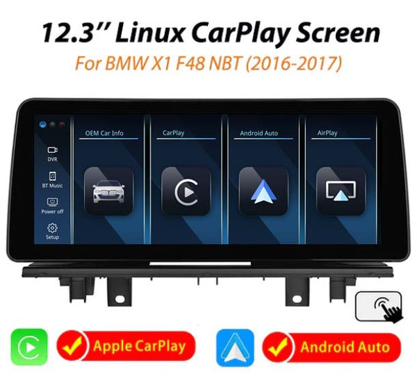 12.3'' Linux wireless Apple CarPlay Android Auto screen for BMW X1 F48 (2016-2017)