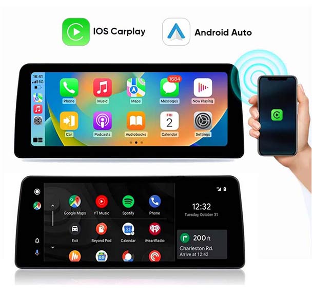 12.3'' BMW 3er E90 E91 E92 E93 Android 13 Navigation GPS screen Apple CarPlay (LHD)
