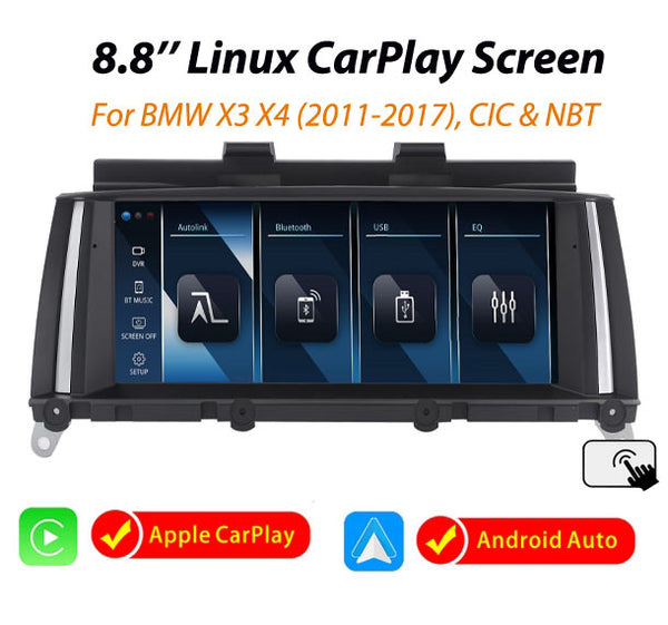 8.8'' Linux screen with CarPlay Android Auto for BMW X3 F25 X4 F26 2011-2017