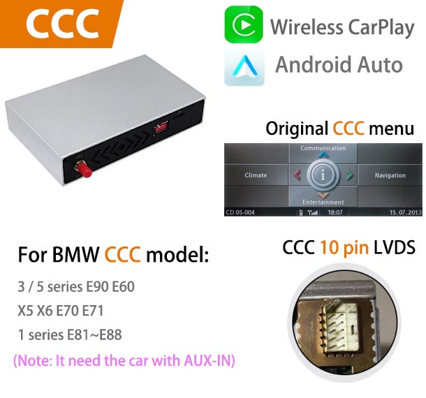 BMW 1~7 series X1 X3 X4 X5 X6 Z4 Wireless Apple CarPlay Android Auto interface!