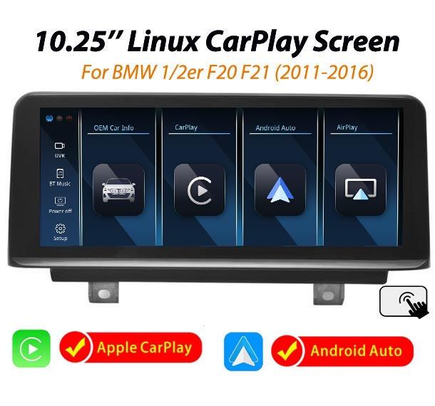 E211-BMW F20 F21 Linux wireless CarPlay Android Auto screen