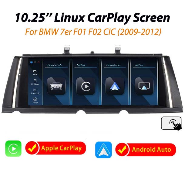 E217-BMW 7er F01 F02 CIC 10.25'' Linux CarPlay Android auto screen