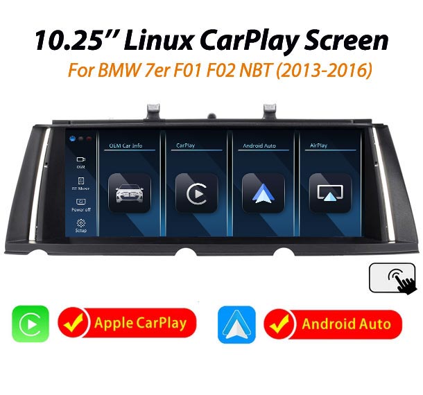 E227-BMW 7er F01 F02 NBT 10.25'' Linux CarPlay Android auto screen