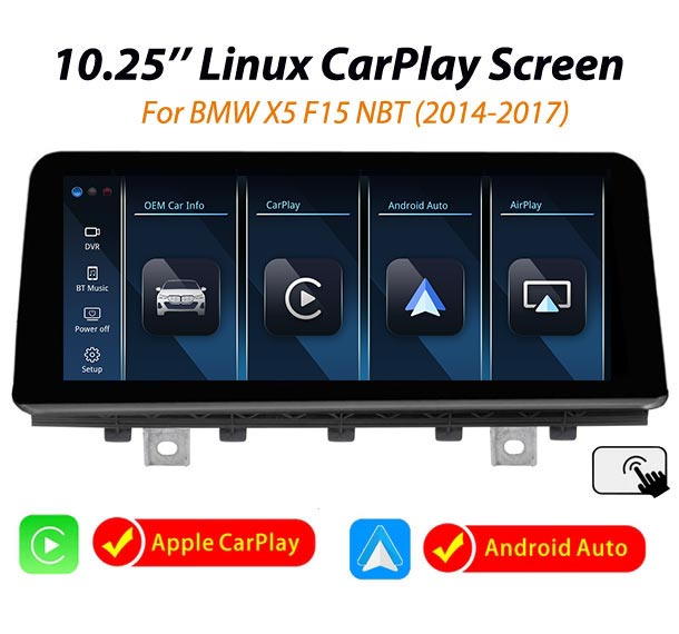 E245-BMW X5 F15 Linux wireless CarPlay Android Auto 10.25 inch screen