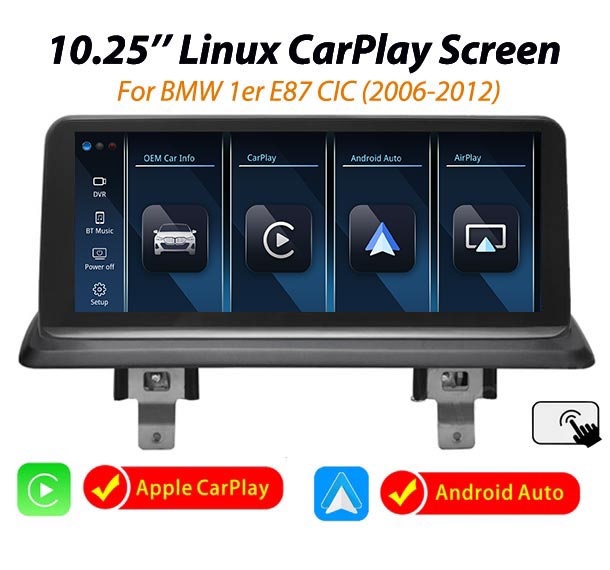 E271-10.25'' BMW 1 Series E87 CIC Linux wireless CarPlay Android Auto Screen