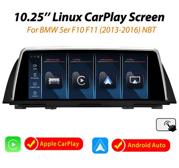 10.25'' BMW 5 Series F10 F11 Linux wireless CarPlay Android Auto
