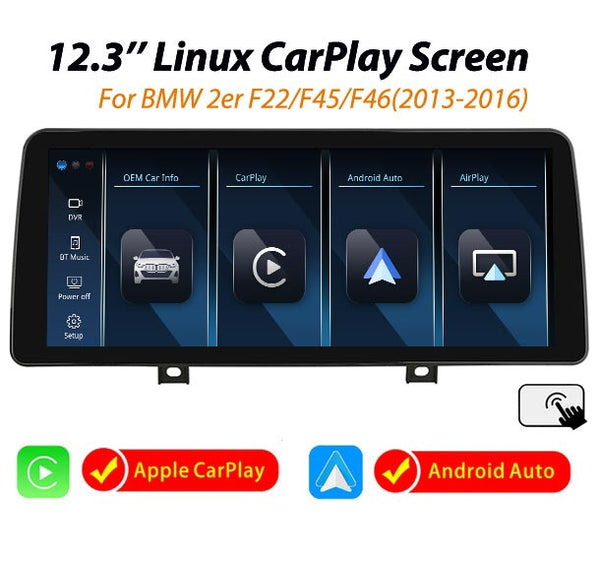 Autoradio Android Auto E Apple Carplay Per BMW Serie 2 F45 (2012-2015) Con Schermo 12.3" HD - Sistema Linux + NBT Originale
