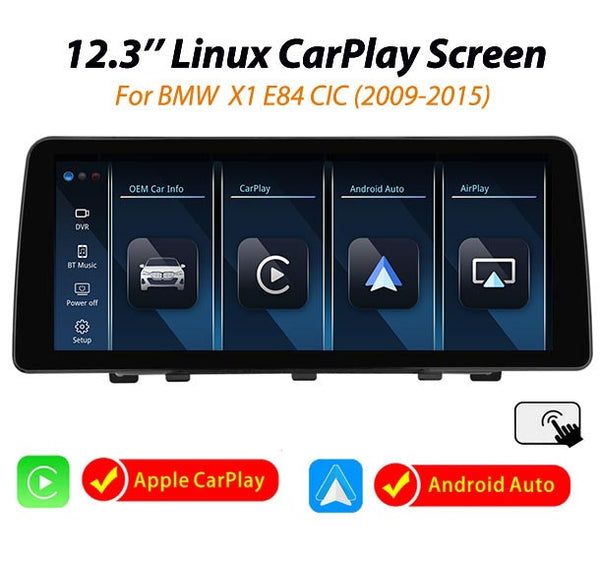 12.3'' BMW X1 E84 2009-2015 CIC Linux Apple CarPlay Android Auto screen