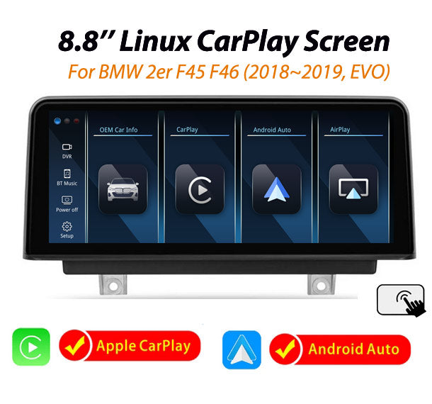 8.8 '' BMW 2 Series F45 F46 MPV 2018-2019 EVO Linux Screen CarPlay Android Auto
