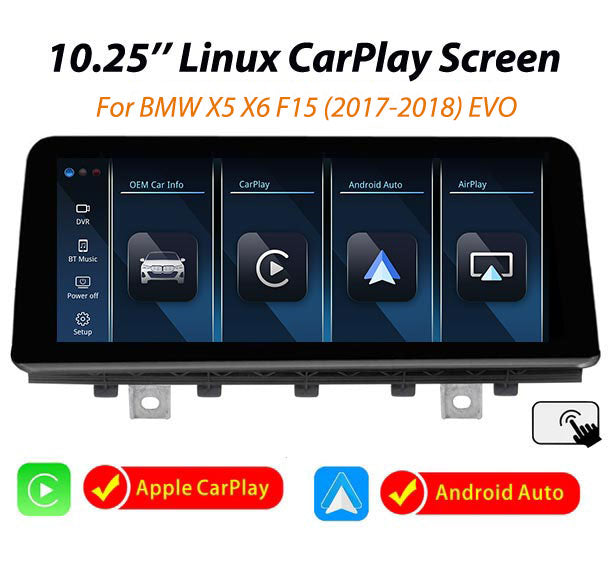 10.25'' Linux CarPlay Android Auto screen for BMW X5 F15 X6 (2018) EVO